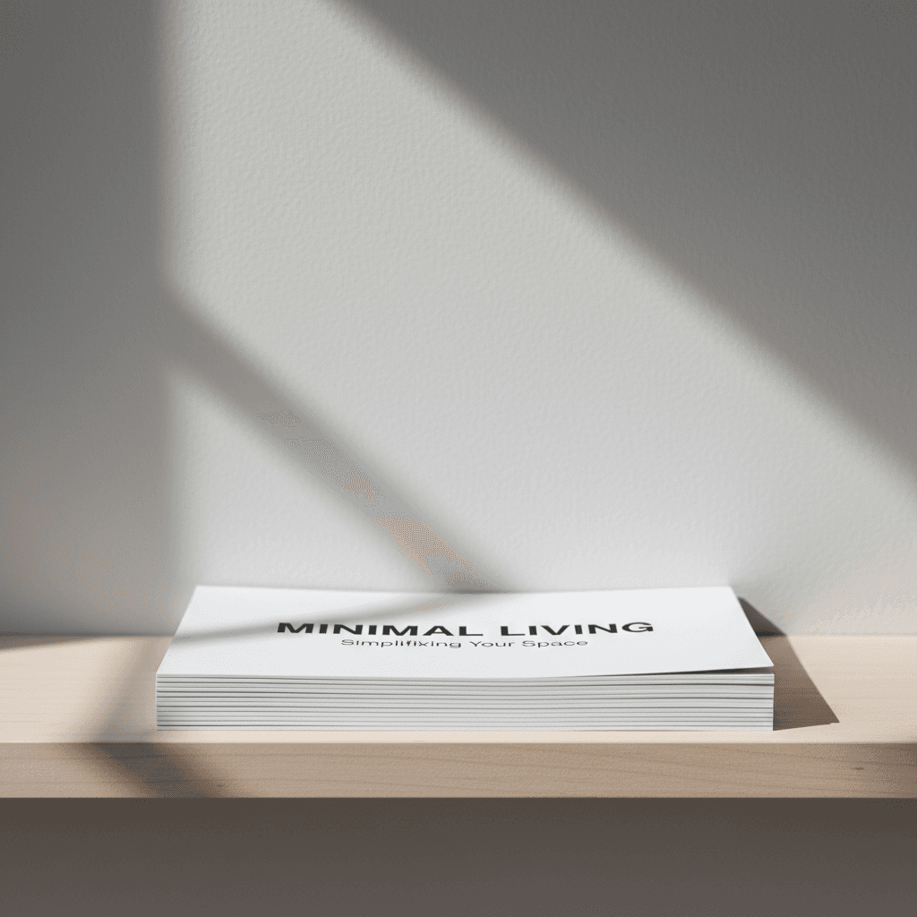 Stacked brochures on a shelf