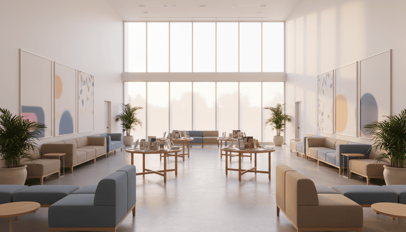 Cozy community room with couches and plants, welcoming atmosphere